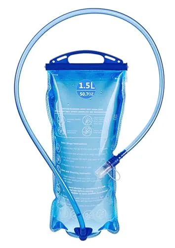 TANNOZHE Trinkblase, 1,5 Liter, auslaufsichere Wasserblase, BPA-frei, Ersatz für Trinkrucksack, Sport, Reise, Reservoir, Trinkbeutel, Wandern, Outdoor