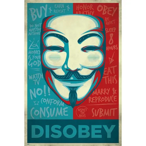 Poster V FOR VENDETTA - Mask - Disobey 61x91,5cm NEU 59545