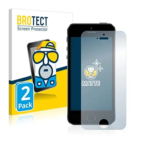 BROTECT Entspiegelungs-Schutzfolie für Apple iPhone 5 / 5S / 5C / SE 2016 (2 Stück) Matte Displayschutz-Folie, Anti-Reflex, Anti-Fingerprint