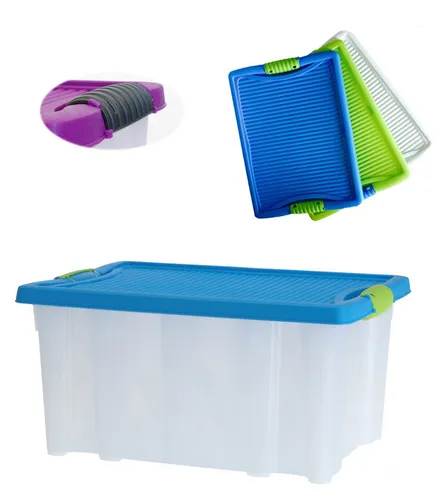 XL Stapelbox Lagerbox Regalbox Kunststoffbox Kiste Aufbewahrungsbox Deckel 15L