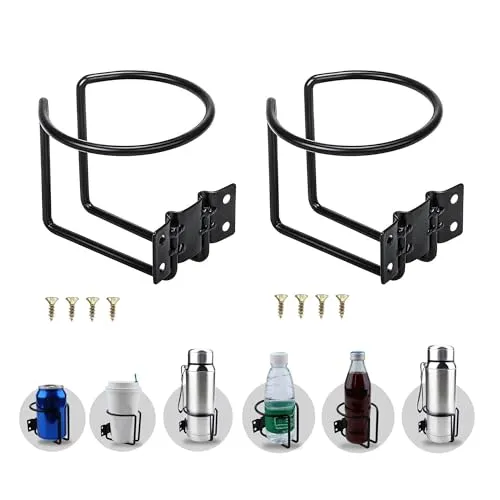 Stück Auto Becherhalter, Boot Ring Getränkehalter Edelstahl Becherhalter Zahnbürstenbecher Halter, Generisch Getränkehalter für Startseite Waschraum Schiff Yacht Wohnwagen Traktor Bars, Schwarz 2