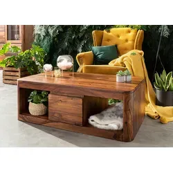 Couchtisch Sheesham TORONTO 118x65x40 walnuss gewachst in braun von Massivholzmöbel24