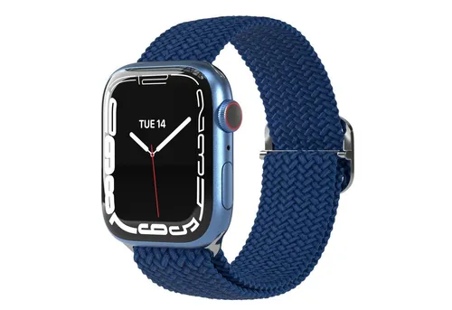 EAZY CASE Uhrenarmband Flechtband für iWatch 11 10 9 8 7 6 5 4 3 2 SE Ultra, Sport Loop Laufband geflochten Damen Herren Uhrenband Jogging Blau