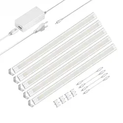 ledscom.de LED Unterbau-Leuchte SIRIS weiß matt, mit Verbinder, Eckmontage, flach, je 50cm, je 531lm, warm-weiß, 5er Set
