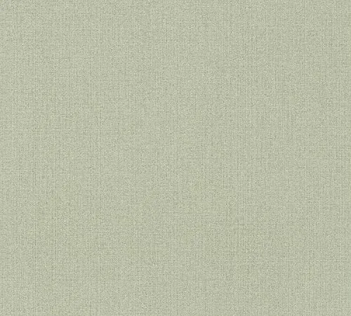 A.S. Création Livingwalls Hygge Vliestapete mit Struktur 0,53 x 10,05 m – Grün, Hellgrün – einfarbige Wandtapete für verschiedene Räume – 363787