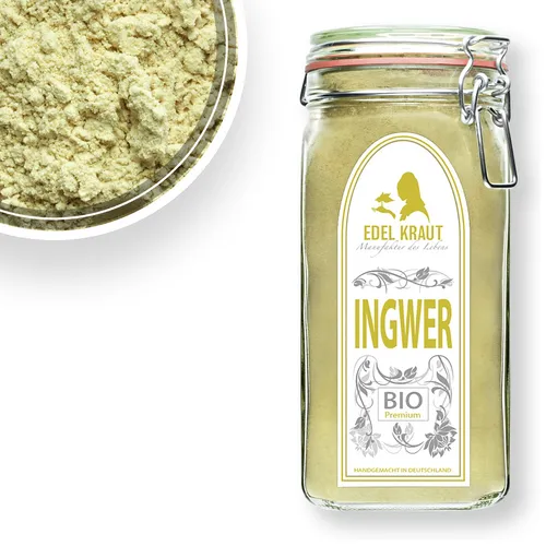 500g BIO Ingwer gemahlen im Premium Glas EDEL KRAUT Ingwerwurzel