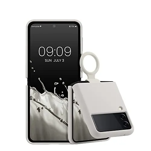 kwmobile Flip Soft Case kompatibel mit Samsung Galaxy Z Flip 3 5G - Silikon Hülle für Foldable Handy - Handyhülle in Weiß matt
