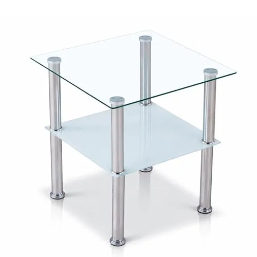 Euro Tische Beistelltisch aus Glas mit Ablage