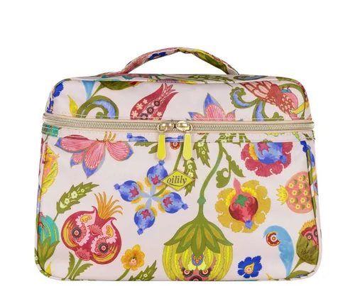 Oilily Kosmetiktasche Cocos Beauty Case Sand bunt - VIELSEITIGE KULTURTASCHE — Das geräumige Beauty Case bietet durchdachte Fächer für optimale Organisation von Make-up und Pflegeprodukten. Inklusive praktischem Spiegel, ideal für unterwegs. Stilvolles Design in Sand mit goldfarbenen Akzenten.
