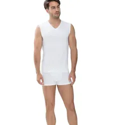 Mey Achselhemd DRY COTTON V-Ausschnitt weiß 4 - Herrenunterhemden aus atmungsaktivem und schnelltrocknendem Material, ideal für den ganzen Tag und perfekt für aktive Männer.