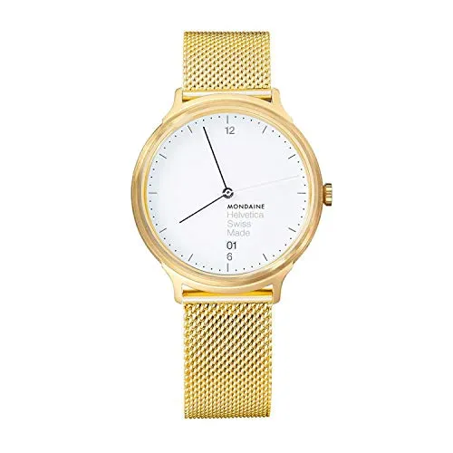 Mondaine Classic A660.30360.16SBM Quarzwerk Herren-Armbanduhr - Herren Armbanduhr mit elegantem goldfarbenem Edelstahlarmband, 30m wasserdicht und ideal für den täglichen Gebrauch.