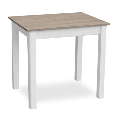 Metdrew Esstisch aus Holz | 90x60 | holztisch | für 2 Personen | klein Tisch | Skandinavischer Stil | aus Kiefernholz | küchentisch | Tischplatte: Artisan Eiche