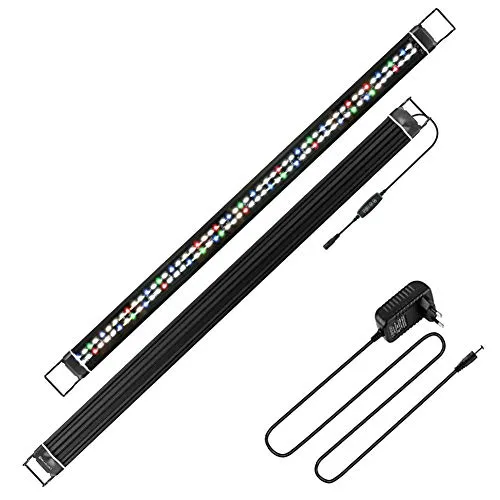BELLALICHT LED Aquarium Beleuchtung, Aquarien Lampe [Vollspektrum Rot Grün Blau Weiß Licht] mit Timer, 10 Helligkeitsstufen Dimmbar IP66 Wasserdicht für Fisch Tank Pflanze