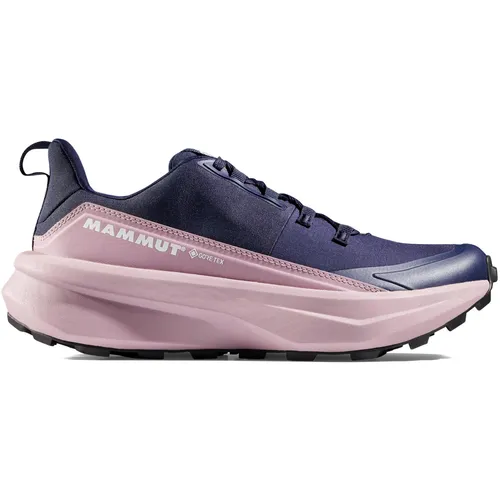 Mammut Aenergy Hike Low GTX Damen Wanderschuhe - Marineblau/Rosa - Wanderschuhe mit GORE-TEX Membran für Wasserdichtigkeit, kombinieren Trailrunning-Schnelligkeit mit Wanderschuh-Stabilität und bieten optimalen Grip auf Trails.