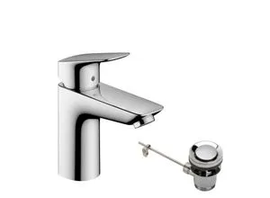 hansgrohe Logis 100 Waschtischarmatur 71171000 - Waschtischarmatur mit ComfortZone 100, ideal für Durchlauferhitzer, mit QuickClean für einfache Reinigung und einer Durchflussmenge von 5 l/min.