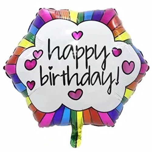 Happy Birthday Luftballons - Geniale Geschenkidee Deko für Geburtstage oder Partys Ballon Helium Folienballon klein mit für Kinder Dekoration Partydeko JGA Geschenkidee - Herzen Weiß Bunt