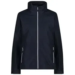CMP Woman Jacket Zip Hood Detachable INN.JACKET black blue (N950) 44 - Funktionsjacke für Damen mit 3-in-1-Funktion: wasserdicht, atmungsaktiv und isolierend durch Clima Protect Technologie, ideal für wechselhaftes Wetter.