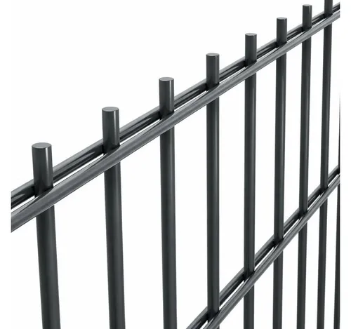 Terrasse2000 Doppelstabmattenzaun Doppelstabmattenzaun-Set (8/6/8), 63 cm, Anthrazit, 2,5 m Set