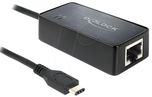 DELOCK 62642 - USB 3.1 Gigabit Ethernet Adapter, erweitert PC/Notebook um eine schnelle Netzwerkschnittstelle mit Wake On LAN Unterstützung