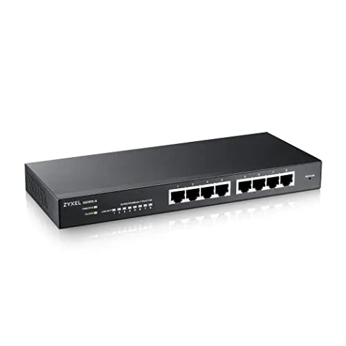Zyxel GS1915-8 - 8-Port GbE Smart Hybrid Mode Switch, fanlos für geräuschlosen Betrieb und NebulaFlex Cloud-Unterstützung