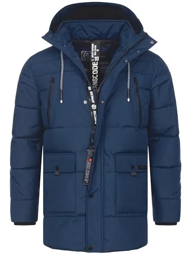 Produktbild Indicode Herren INWess Steppjacke mit Kapuze | Sportliche Winterjacke für Herren in Navy, S