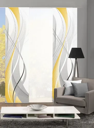 HOME WOHNIDEEN Schiebegardine CARLISLE 3ER SET in gelb von Home Wohnideen