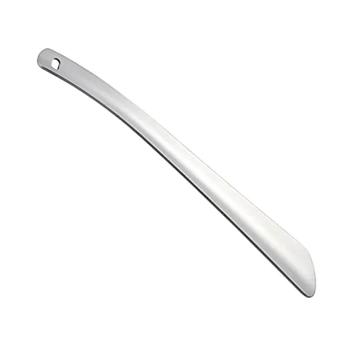 ACEBON STABILER Schuhlöffel Metall, 30cm Schuhanzieher Lang Edelstahl mit Lochung zum Aufhängen, Nicht Biegt Mehr