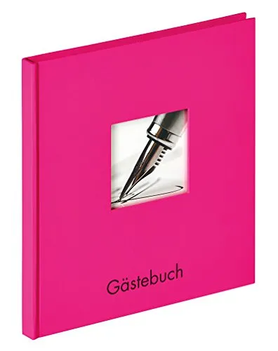 walther design Gästebuch pink 23 x 25 cm mit Cover-Ausstanzung und Prägung, Fun GB-205-Q