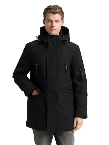 TOM TAILOR Herren Arctic Parka mit Abnehmbarer Kapuze, XL - Funktionsjacke aus wasserabweisendem Material mit abnehmbarer Kapuze, ideal für kalte Herbst- und Wintertage. Zahlreiche Taschen bieten praktischen Stauraum für Ihre Essentials.