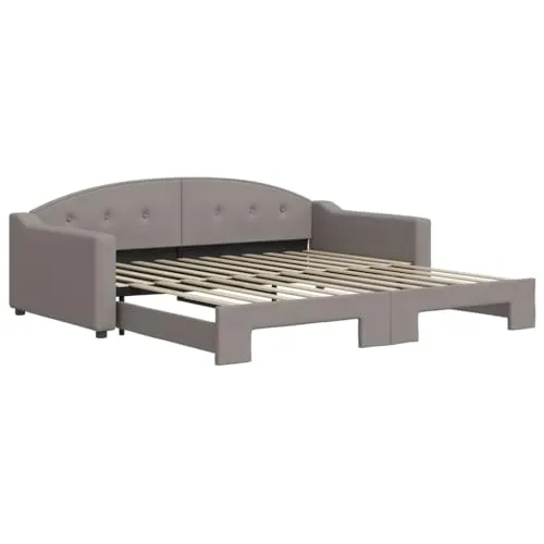 vidaXL Tagesbett Ausziehbar Taupe 100x200 cm von vidaXL