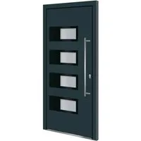 vidaXL Haustür Anthrazit 100x210 cm aus Aluminium und PVC - Moderne Haustür aus robustem Aluminium und PVC, ideal für einen stilvollen Eingangsbereich. Wetterbeständig und langlebig.