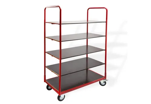 Plattformwagen Rollwagen Transportwagen Handwagen - 5 Böden, bis 300kg belastbar - Plattformwagen für den Transport, ideal für Lager und Werkstatt, mit 5 Böden und hoher Tragfähigkeit von bis zu 300kg.