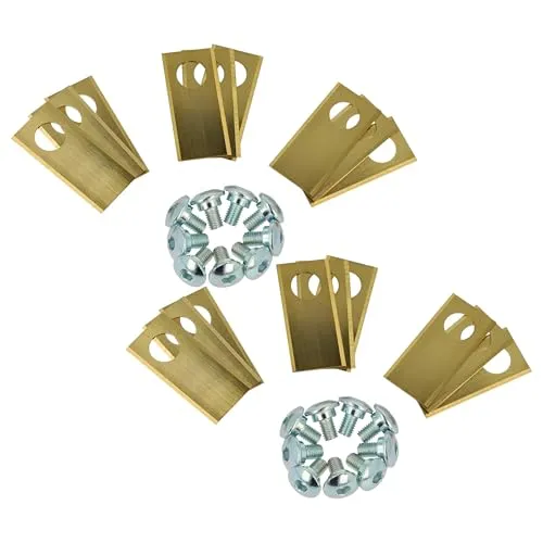 vhbw 18x Ersatz-Messer kompatibel mit Honda Miimo 500, 310, 3000, 520 Rasenmäher - Ersatzklinge Silber Gold, Stahl (Titanbeschichtung)