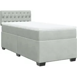 vidaXL Boxspringbett Hellgrau 100x200 cm mit Matratze von vidaXL