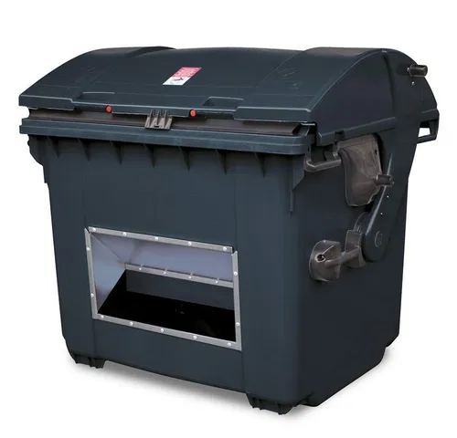 BRB-Lagertechnik Mülleimer Streugutbehälter 1100 Liter mit Runddeckel - Robuster Streugutbehälter aus hochwertigem HDPE-Kunststoff, ideal für den Außeneinsatz. Mit einer großen Öffnung für einfaches Befüllen und sicherem Runddeckel bietet er praktische Handhabung und hohen Schutz gegen Witterungseinflüsse.