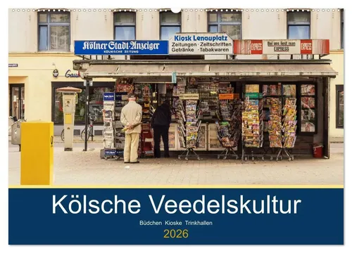 Kölsche Veedelskultur Kalender 2025 - Entdecken Sie die schönsten Büdchen und Kioske Kölns in diesem Kalender. 14 Seiten voller Kunst und Kultur, ideal für jeden Köln-Liebhaber und Reisefreund.