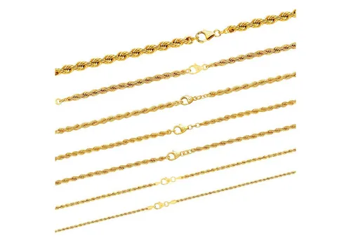 HOPLO Goldkette Goldkette Kordelkette Länge 19cm - Breite 2,7 mm - 585 - 14 Karat Gold, Made in Germany
