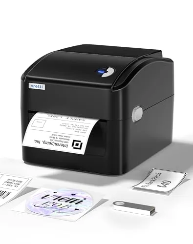vretti USB Etikettendrucker mit XXL-Papierfach