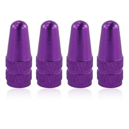 Ventilkappen aus Aluminium, 4 x Ventilkappen kompatibel mit französischem Ventil, Reifenventil Caps für Fahrradschläuche, Luftventilkappen Fahrradreifen, 4 Pack Staubschutzkappen