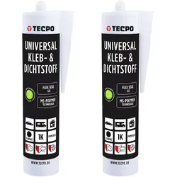 2x TECPO Universal Klebe- und Dichtstoff FLEX SEAL 522 SCHWARZ 1K...