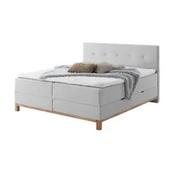 Produktbild maison bleue Boxspringbett mit Bettkasten Catania ¦ grau ¦ Maße (cm): B: 182 H: 116
