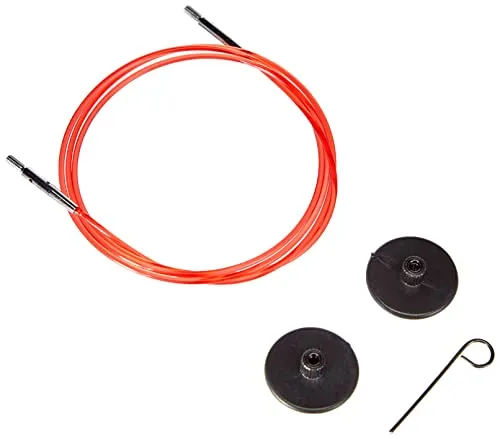 KnitPro Color Coded Cable, Plastic, Red, 100 cm