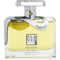 Flavia Platinum Pour Homme Eau De Parfum 100 ml für Männer - Eleganter Duft für den modernen Mann. Belebende Zitrusnoten verbinden sich mit aromatischen Akzenten und sorgen für einen selbstbewussten Auftritt. Ideal für jeden Anlass.