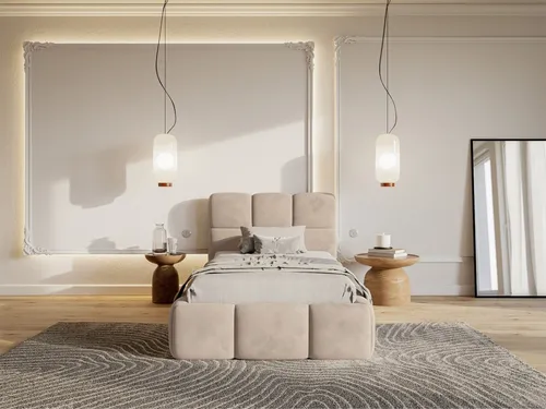 Selsey Kinderbett CLOUDY, mit Lattenrost und wasserabweisendem Samt - Luxuriöses Kinderbett CLOUDY mit elegantem Eck-Kopfteil und pflegeleichtem Samtbezug. Perfekt für stilvolle Schlafzimmer, bietet es Komfort und Unterstützung für eine erholsame Nachtruhe.