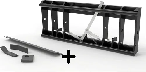 Adapter von Radlader auf Euroaufnahme, Euroadapter, Schnellwechsler - [ Weidemann Koppelschiene (860mm/40mm) mechanische Verriegelung ]