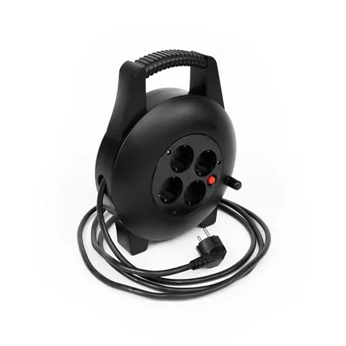 Produktbild STROXX – Kabeltrommel mit Kunststoffkörper – H05VV-F 3G1,5 Neoprenkabel mit 10 m Länge – Schukostecker