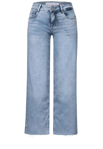 Street One Studio Damen F379469 Jeans Culotte - Light Blue Wash, 27W / 28L - Jeans Culotte im Casual Fit mit Mid Waist und Wide Legs, perfekt für lässige Outfits. Aus komfortablem Baumwollmix mit Stretchanteil.
