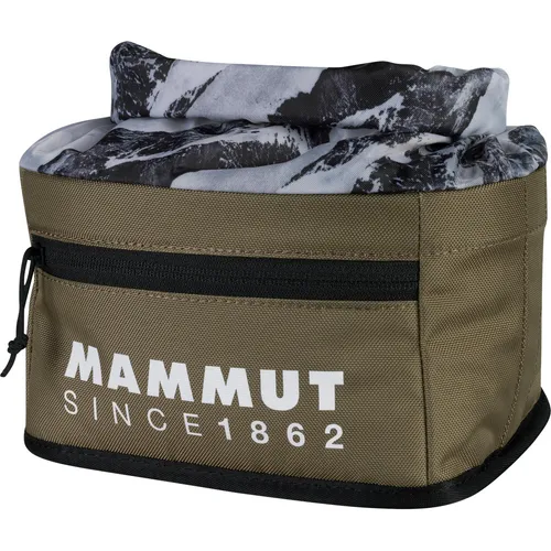 Mammut Boulder Chalk Bag dark clay - Zubehör für Bouldern, mit staubdichtem Rollverschluss und Reißverschlussfach für dein Smartphone. Kompakt und leicht transportierbar, ideal für Kletterer, die Wert auf Funktionalität und Nachhaltigkeit legen.