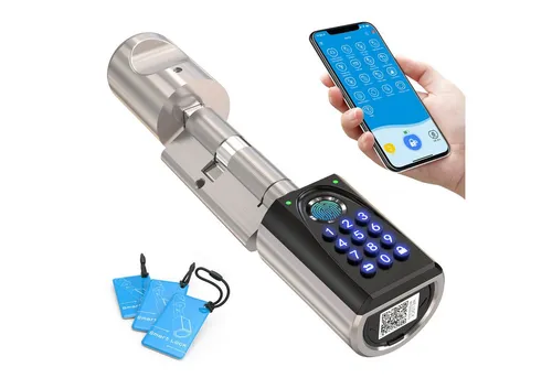 WE.LOCK Schließzylinder WELOCK Türschloss Fingerabdruck ToucA51 Pro für 50-100 mm Türen, (Packung, Smartes türschloss x1, RFID-Karte x3, Anleitung x1, Zubehörbox x1), Fingerabdruck, Dauer-/Temp-Passwort, RFID, App, Ersatz-USB,Fernöffnung