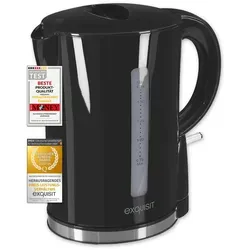 Exquisit Wasserkocher WK 3102 swi | 2200 Watt | 1,7 Liter Volumen | Wasserstandsanzeige | Überhitzungsschutz | Trockenlaufschutz
